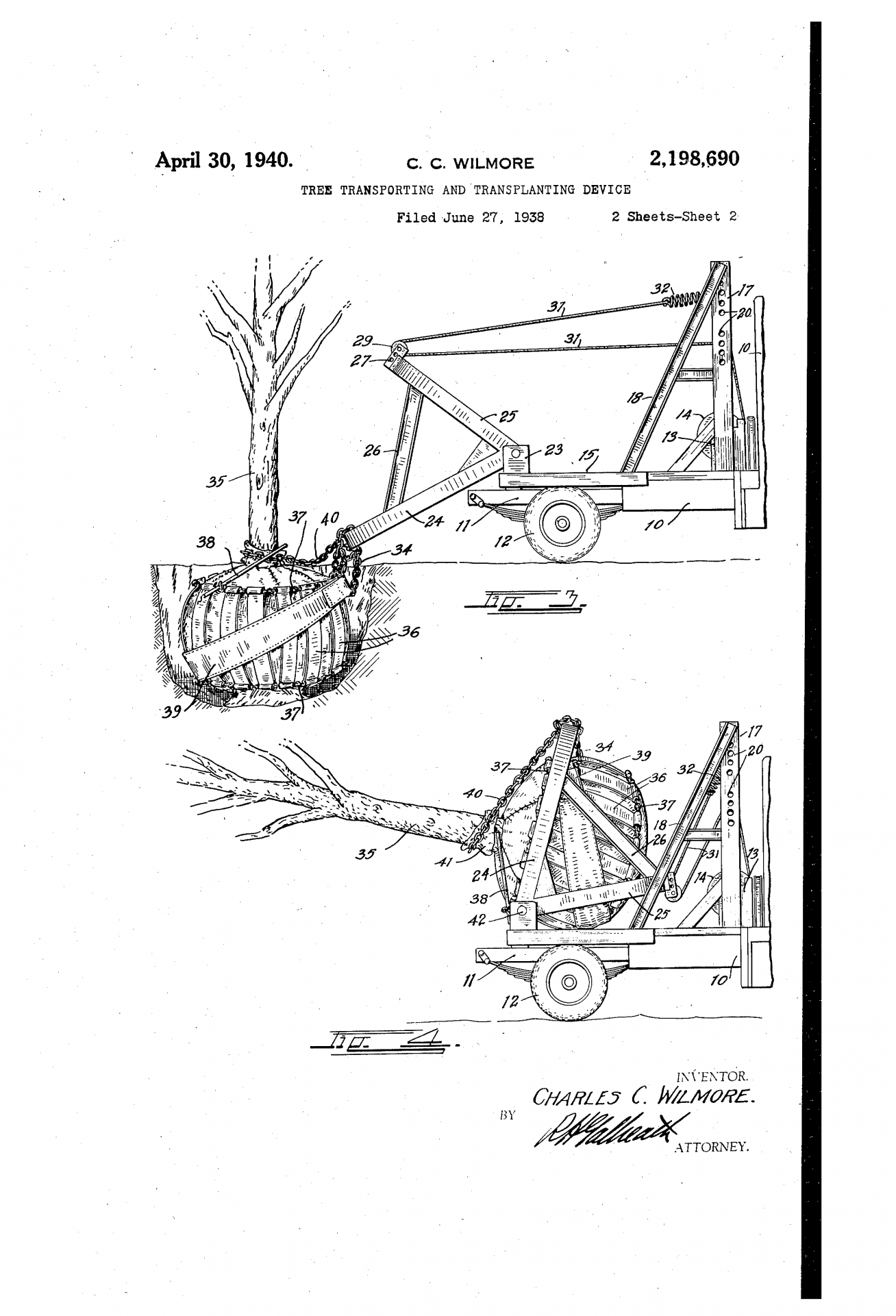 oude verplantingsmachine patent US2198690